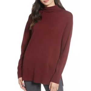 Chelsea 28 Turtle Neck Pullover Tunic Sweater Burgundy NEW